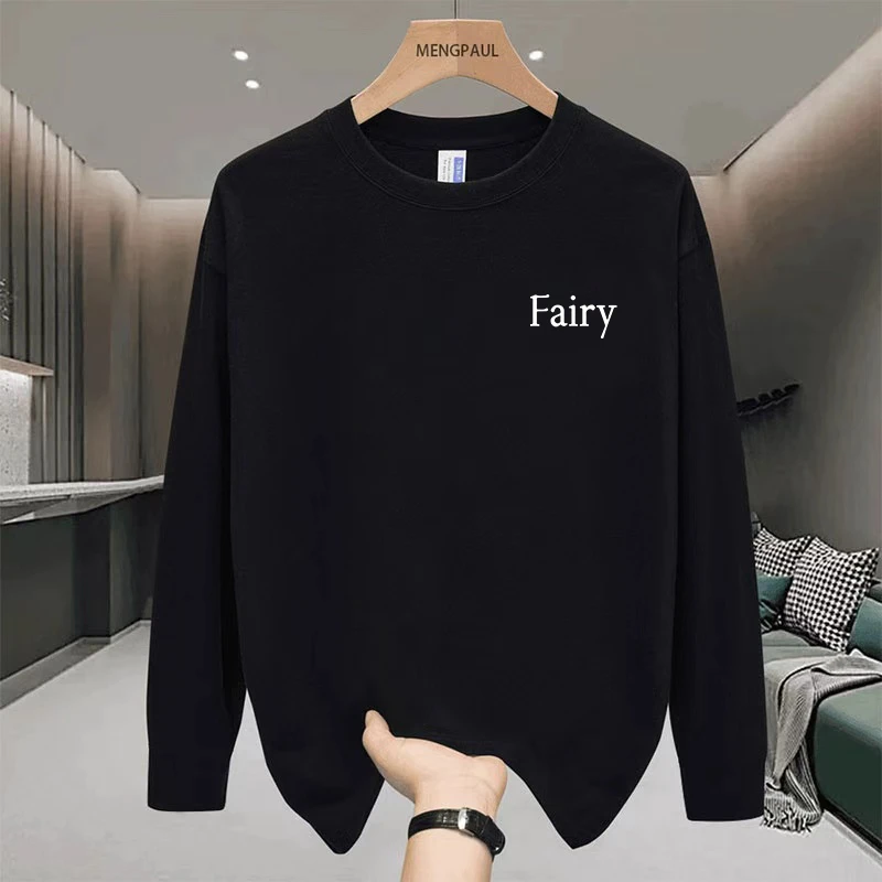 秋冬季长袖t恤男士秋衣打底衫男T百搭圆领韩版修身中青年百搭印花