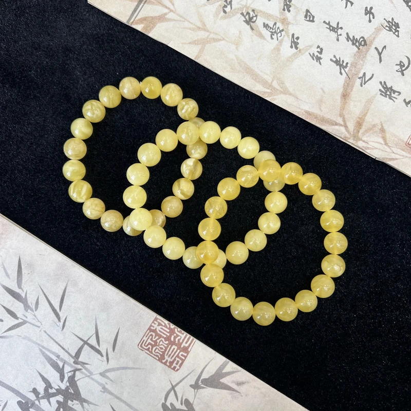 M033天然原矿琥珀蜜蜡卡10mm单圈手串 素款 多样性发其一时尚百搭