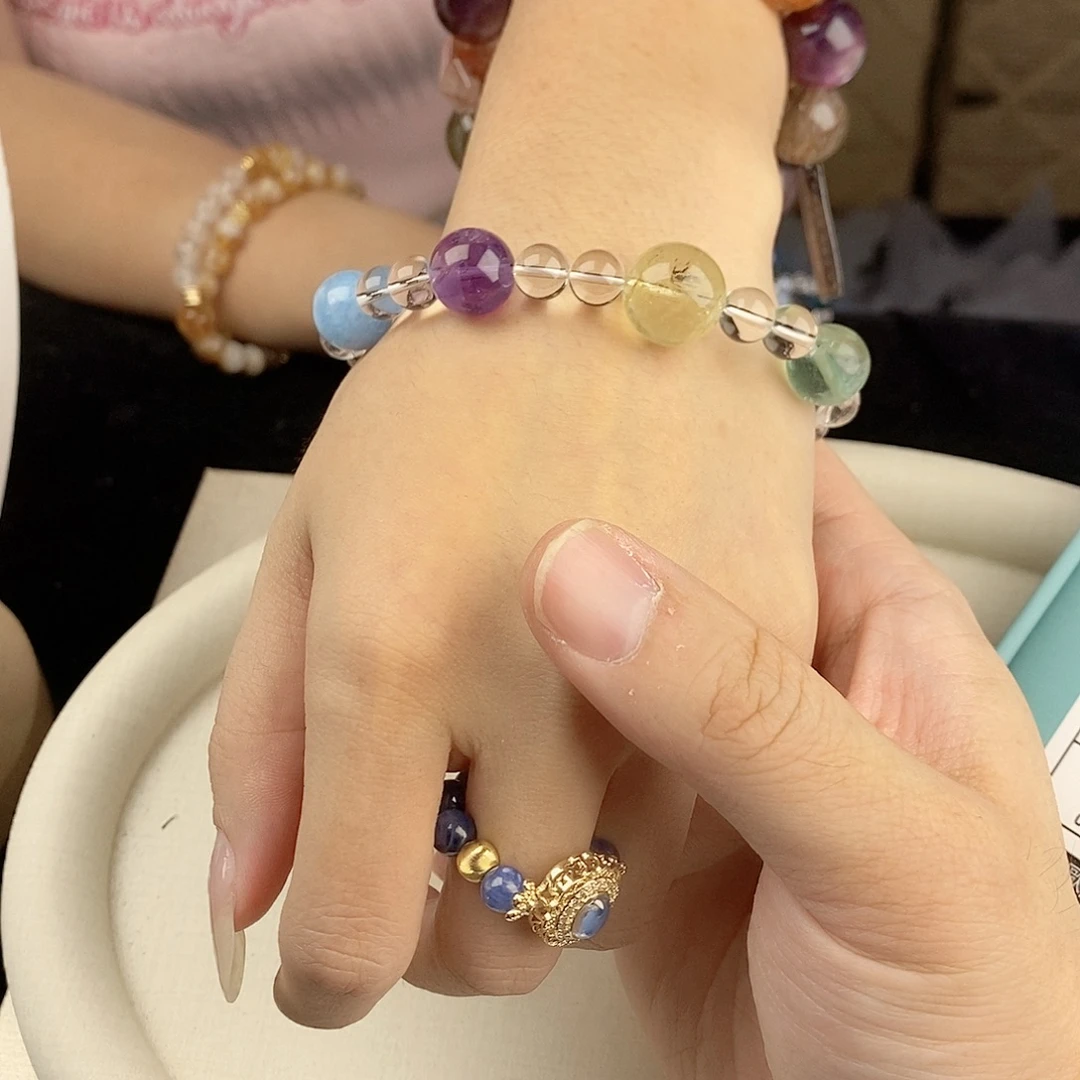 银S925镀金镶嵌手链水晶