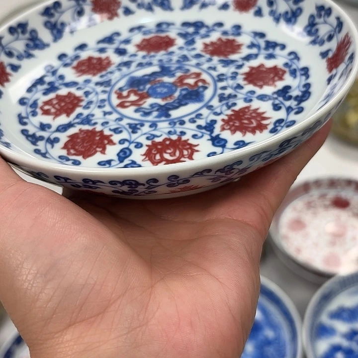 瓷片釉里红缠枝莲大胡乘景德镇