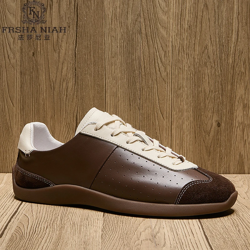 法莎尼亚秋季新款男鞋透气英伦复古时尚阿甘秋季复古透气板鞋