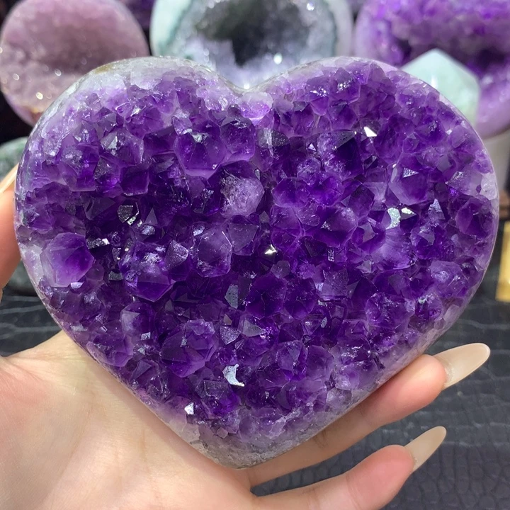 未镶嵌紫晶珠宝半成品帝紫爱心