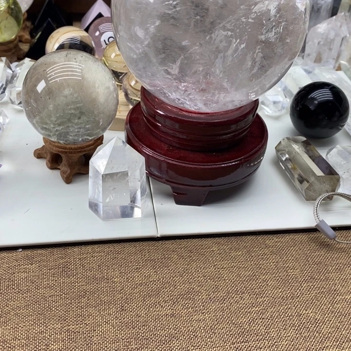 清***️摆件水晶未镶嵌天然白水晶球绿幽灵球
