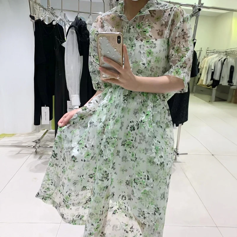 设计感印花镂空半身裙8142