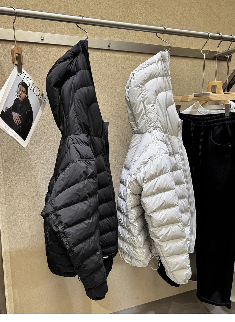 龟背排骨羽绒服！云朵泡芙！高蓬松90白鸭绒！男士连帽面包服羽绒服