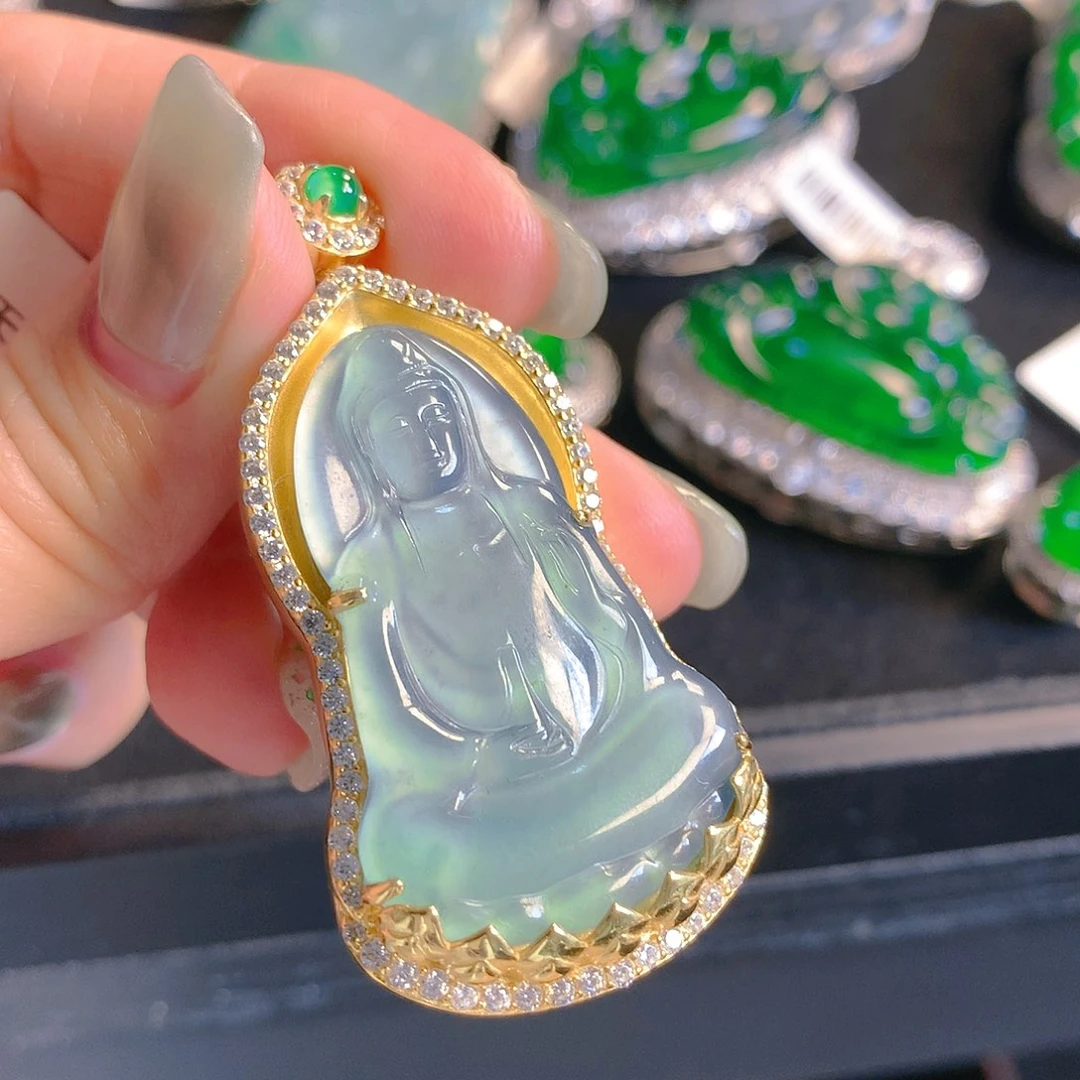 翡翠颈饰银S925镶嵌翡翠