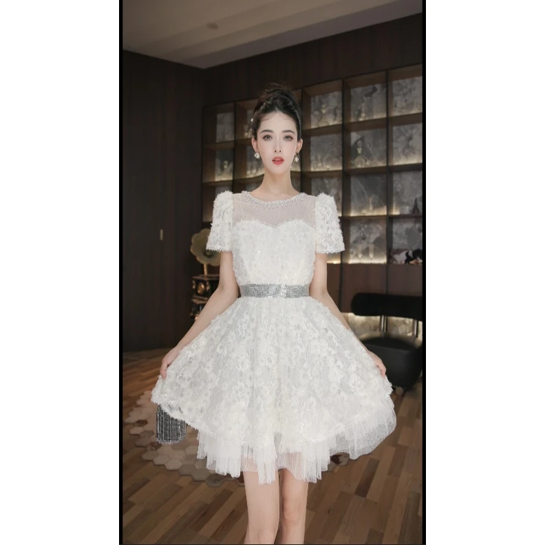 六爻定制 法式气质名媛显瘦优雅时尚连衣裙 41009