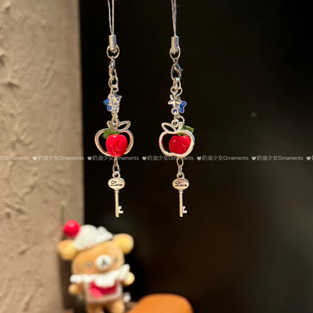【钥匙小平果】ccd挂绳手作串珠自制少女心风ins手机链咕本卡挂件