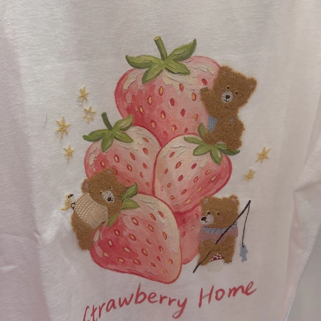 老莫定制白色草莓熊