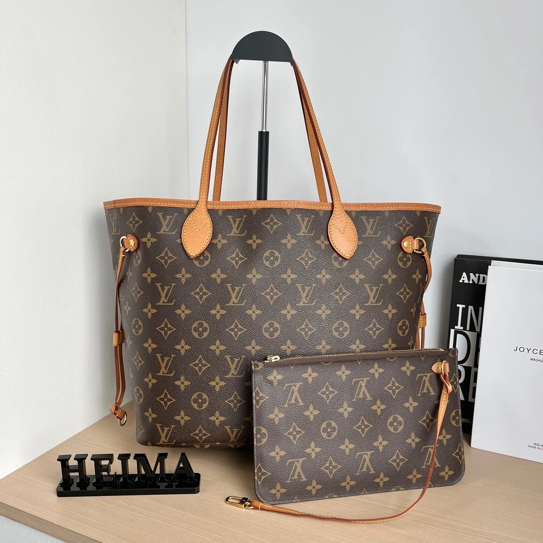 95新 LouisVuitton/路易威登 15903608 never full中号咖色内里