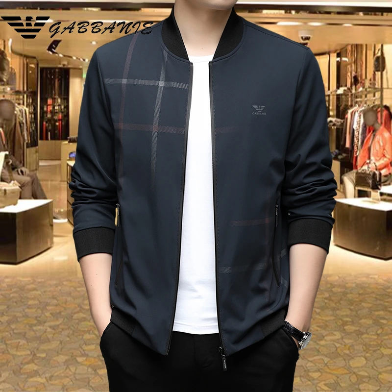 意大利正品男士休闲夹克外套秋冬季中年宽松潮流商务百搭立领茄克