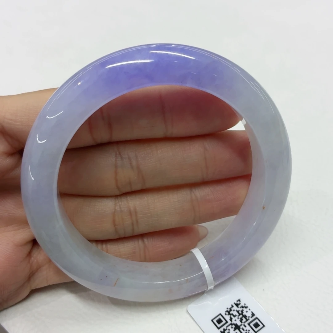 翡翠未镶嵌手镯缅甸翡翠手镯56.4紫罗兰
