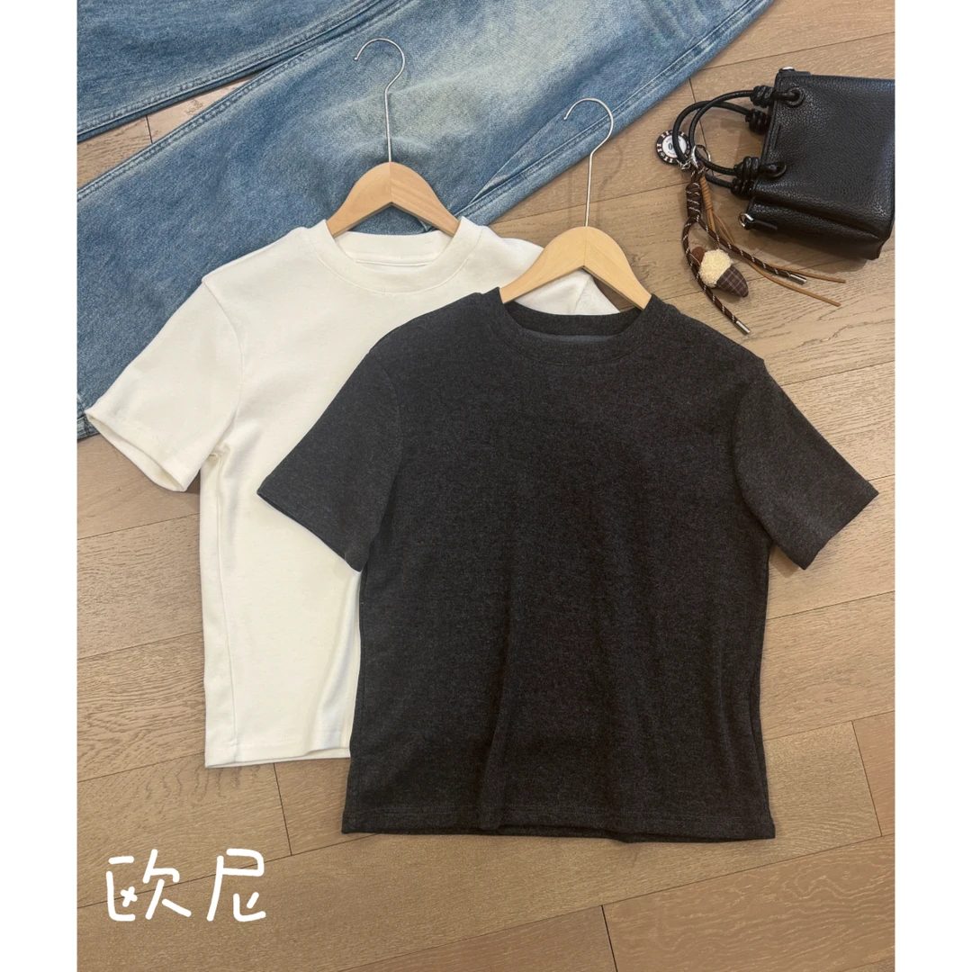欧尼私服 2025新款时尚休闲字母圆领短袖T恤2501C87
