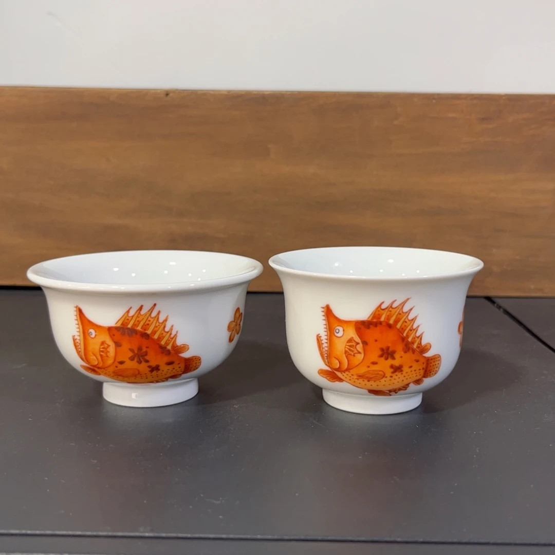 99元一只矾红桃花鳜鱼杯