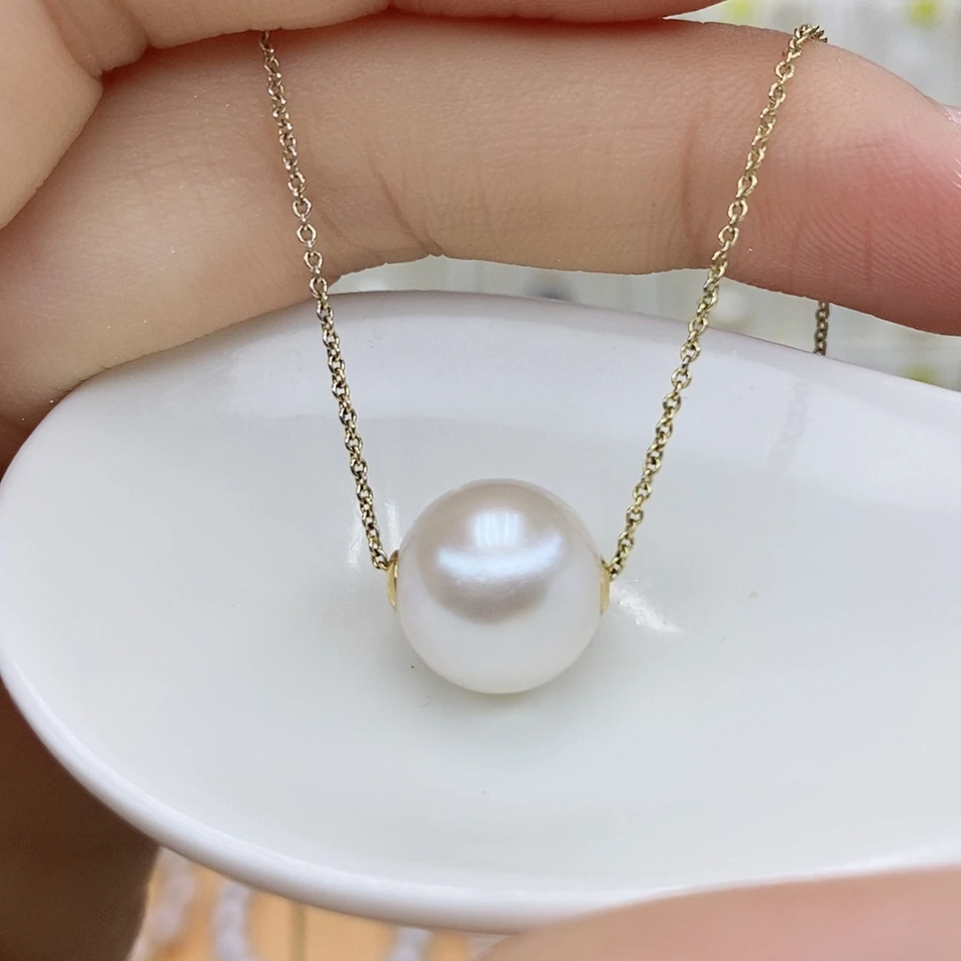 淡水珍珠颈饰18K金镶嵌