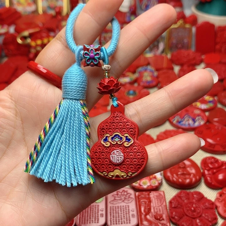 天然辰砂工艺品朱砂包包挂
