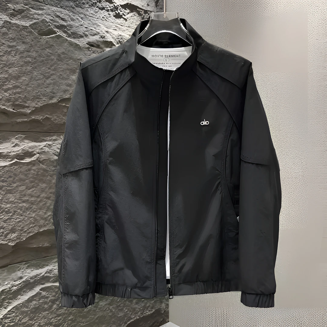 春秋新款潮牌轻奢立领夹克男时尚工装设计感宽松百搭休闲防风外套