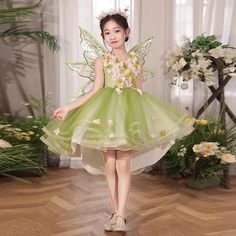【青柠酪】女童森系公主裙花童婚纱高端儿童礼服裙钢琴