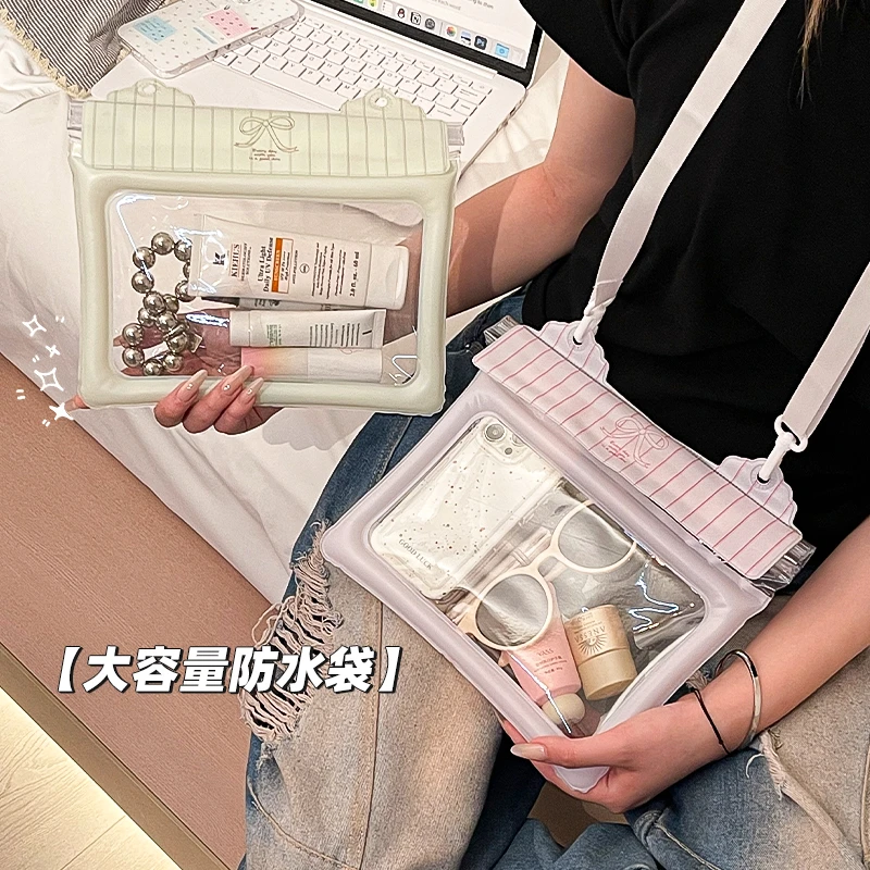 蝴蝶结手机防水袋可触屏拍照大容量口红漂流装备水上乐园防水包包