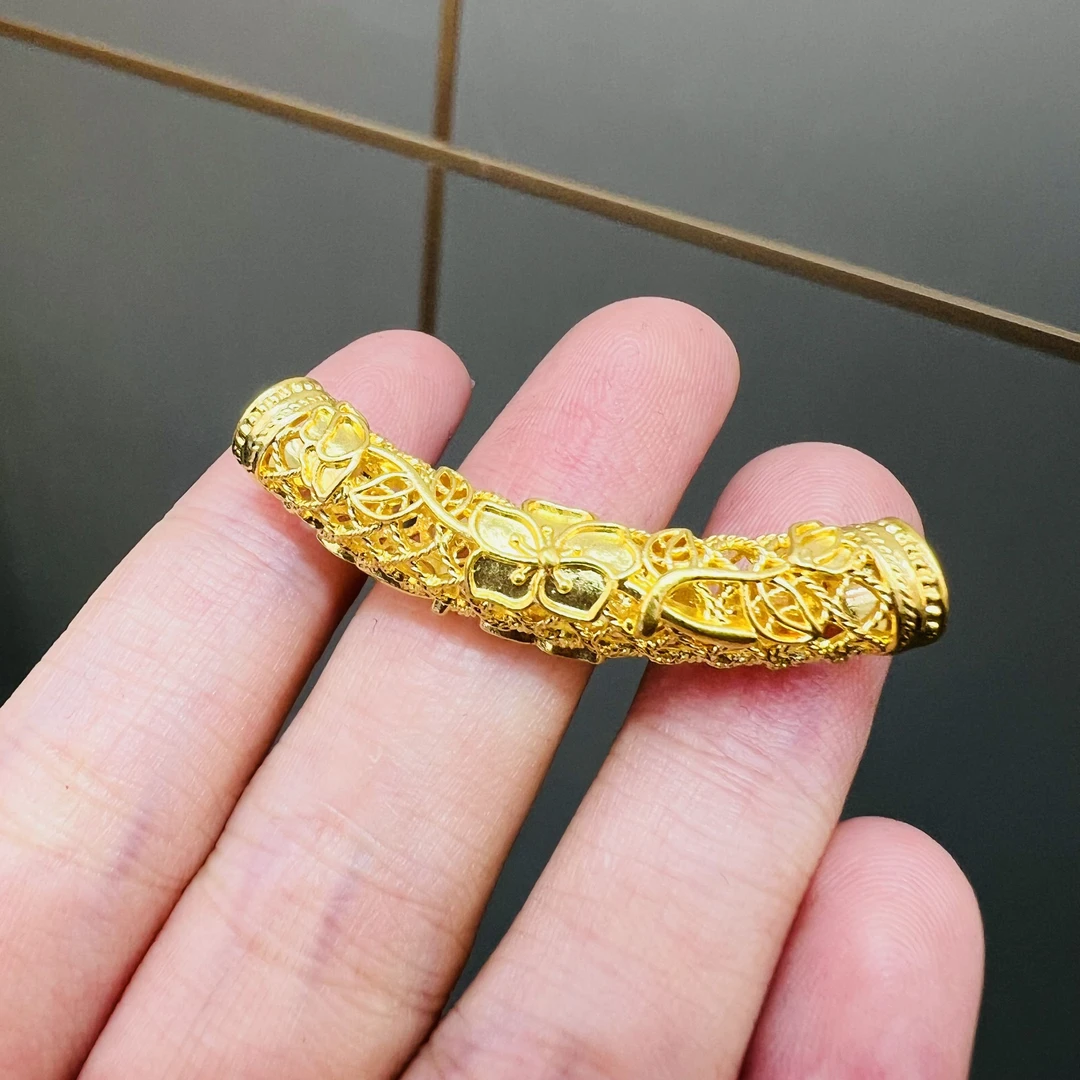 【莹莹专享】足金999 花丝弯管GP   1.08纳金添福