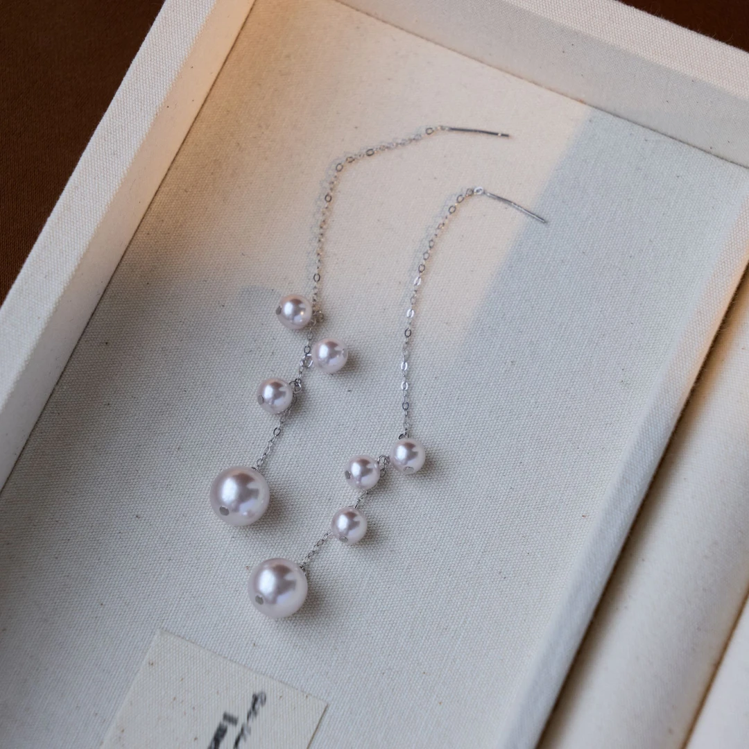 925银耳饰 百搭曼塔玫瑰紫珠葡萄流苏耳线灵动活泼长款经典简约