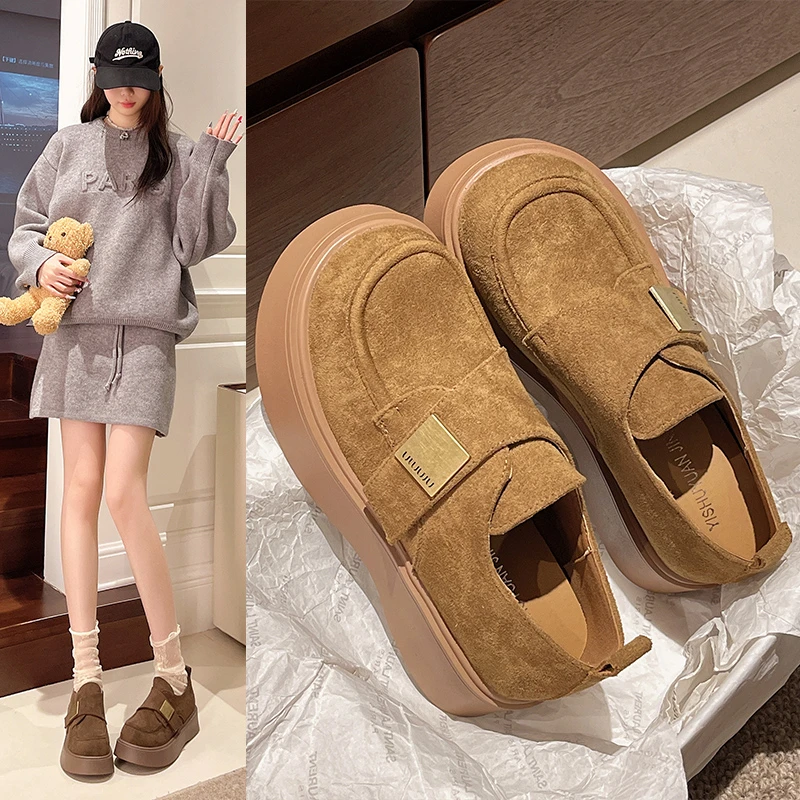 复古勃肯鞋女2025春季新款一脚蹬小众面包鞋厚底时尚百搭新款单鞋