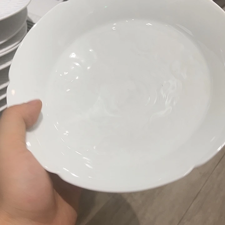 8寸白玉瓷葵口碗陶瓷的
