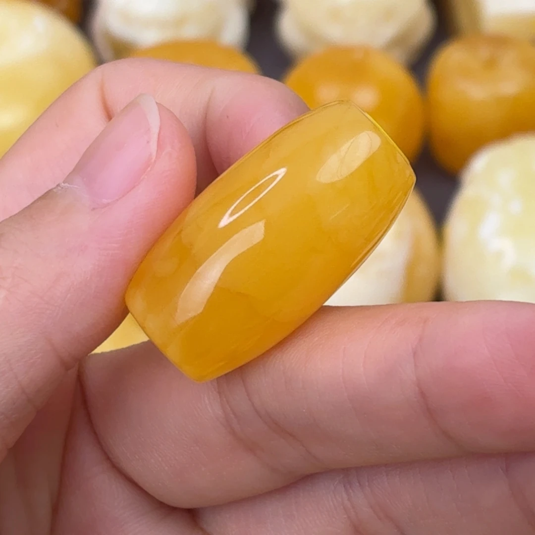 蜜蜡未镶嵌吊坠(不含链)橘红桶珠