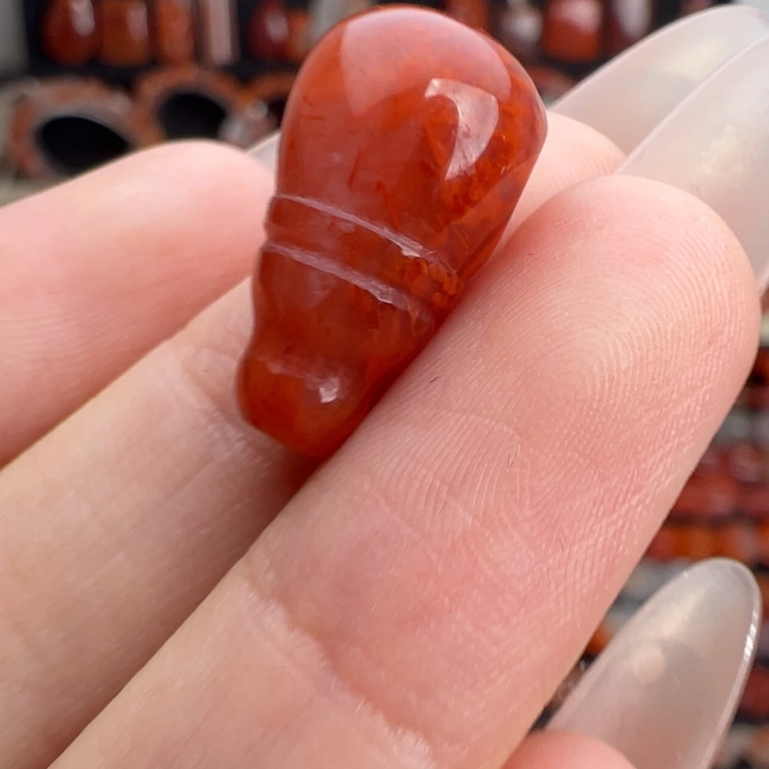 南红玛瑙未镶嵌颈饰火焰三通