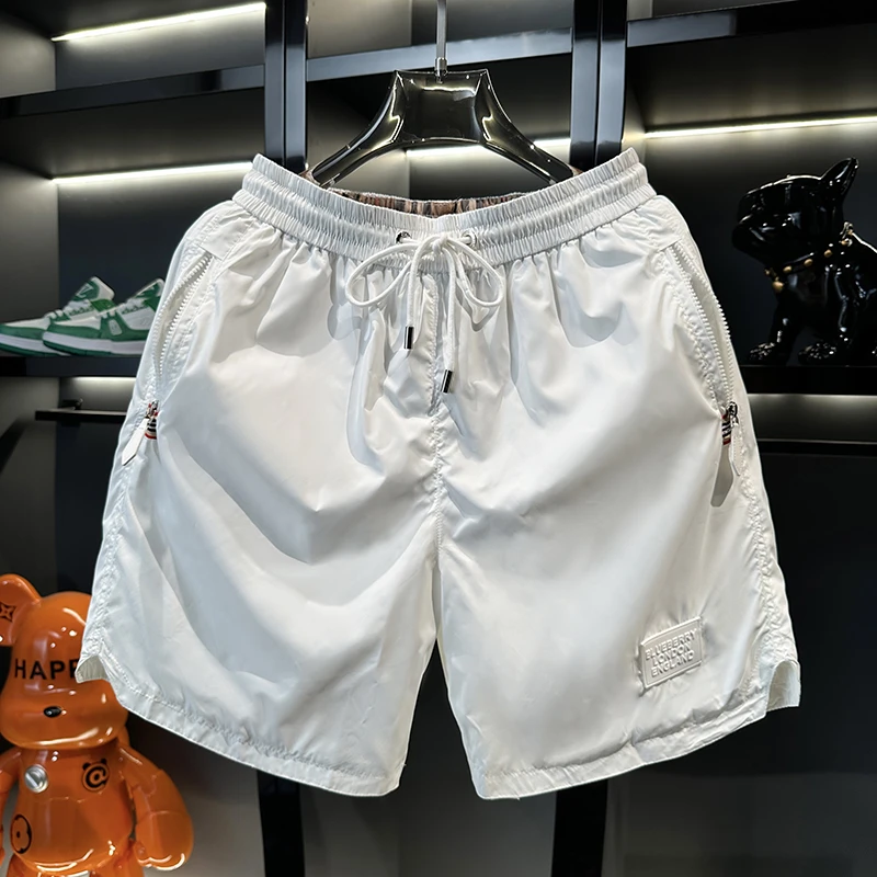 那因波勒五分裤高端中腰速干冰丝休闲短裤直筒潮流沙滩裤简约百搭