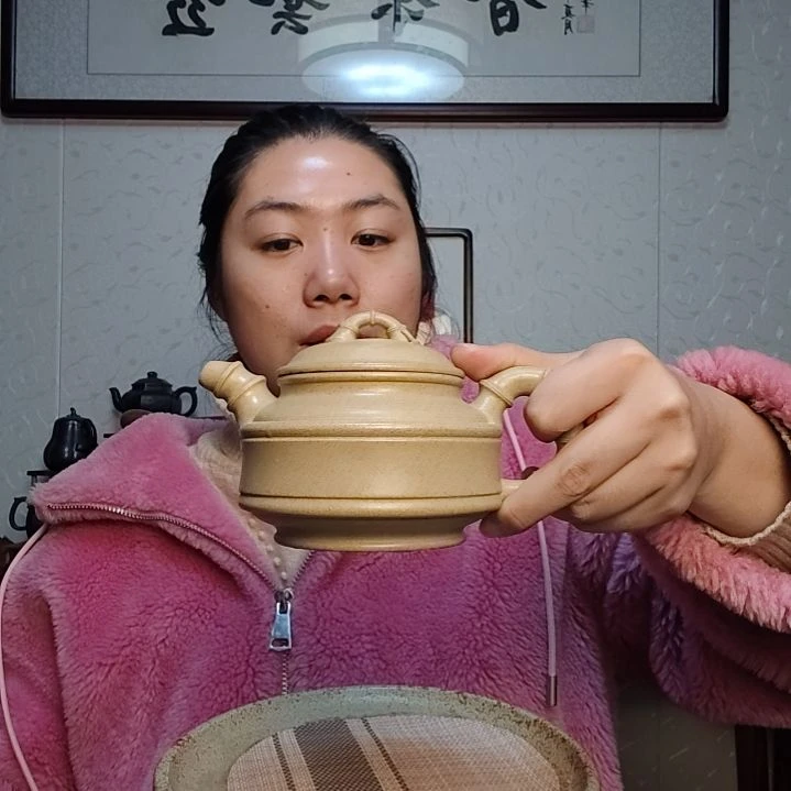 茶壶本山绿泥双线竹鼓400毫升