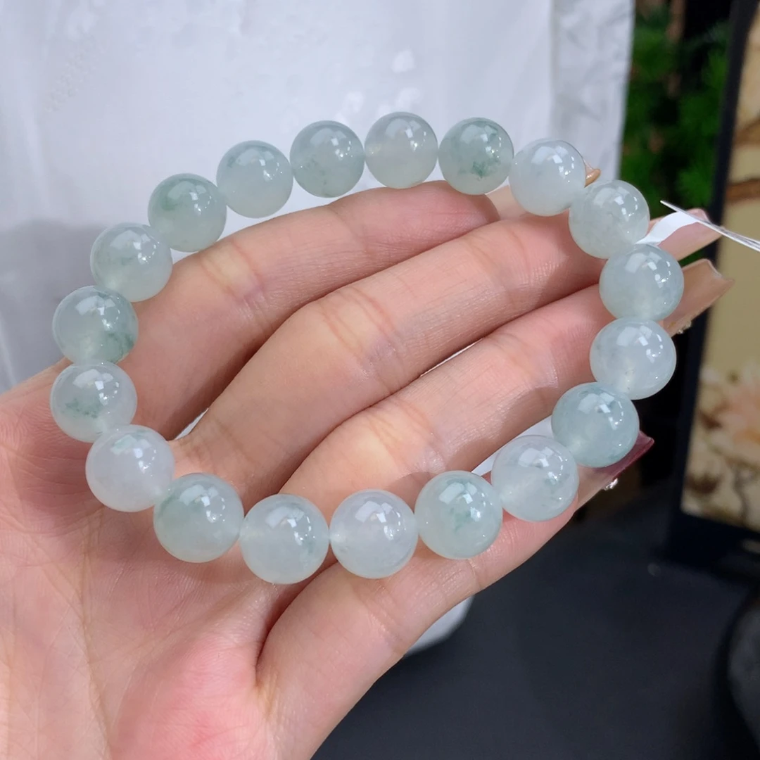 翡翠手链未镶嵌卡10晴底飘花手串