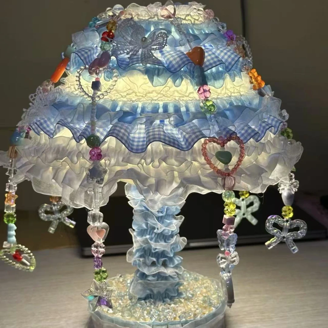 小红书同款蛋糕台灯浪漫高级房间少女心手工diy台灯创意礼物摆台