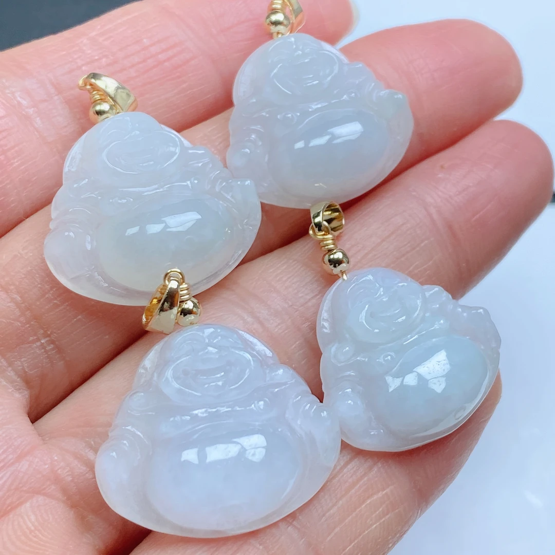 天然a货翡翠佛公吊坠 冰润翡翠玉佛玉坠挂件（多样性发货/1件)