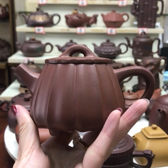 紫砂茶壶春**涛筋纹石瓢壶