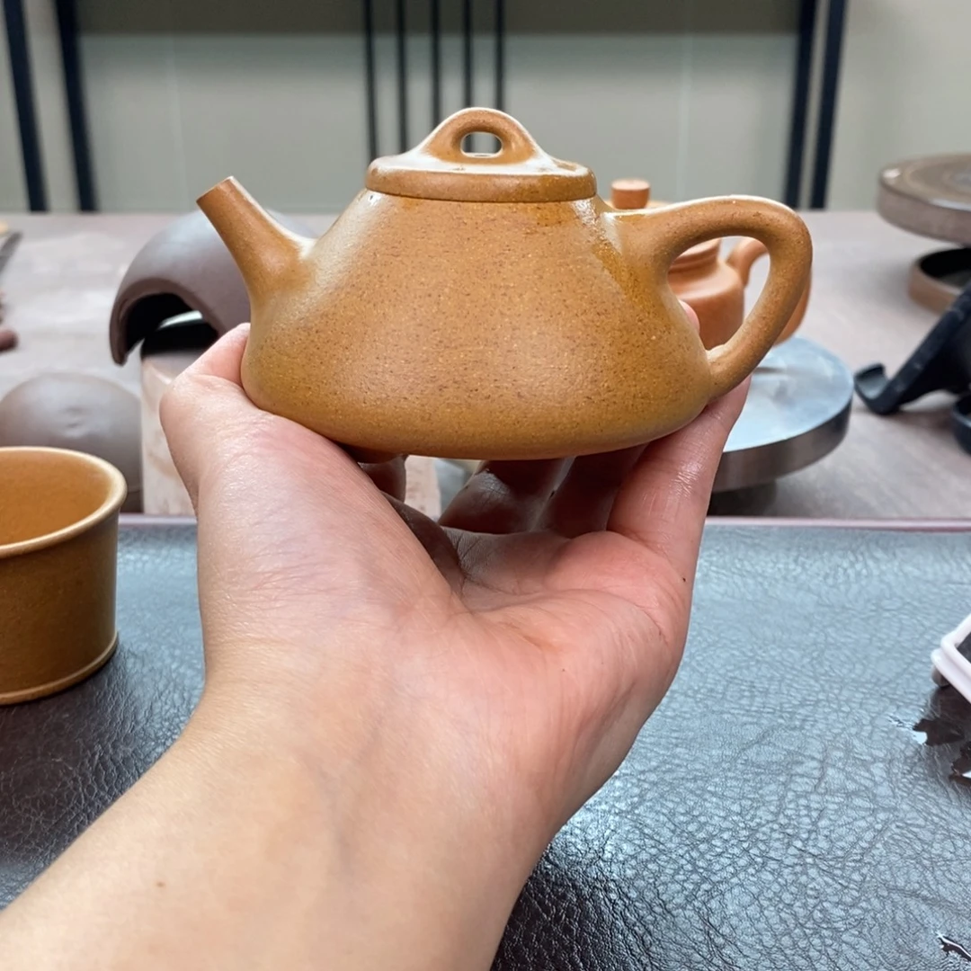 茶壶紫砂黄金段子冶石瓢180cc精工半手