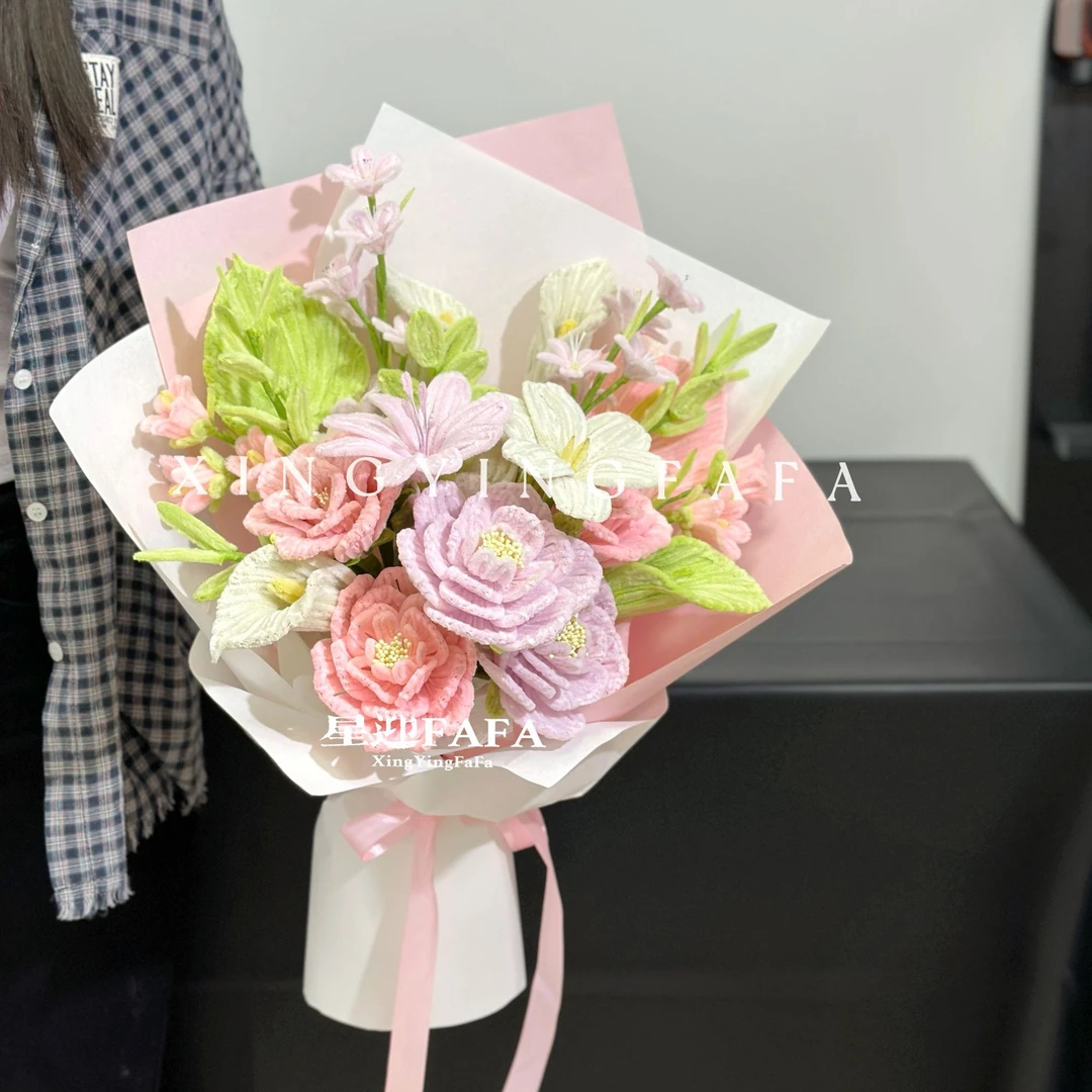 【梦境花园粉色系花束】材料｜扭扭棒自制花束送女友送朋友生日礼物