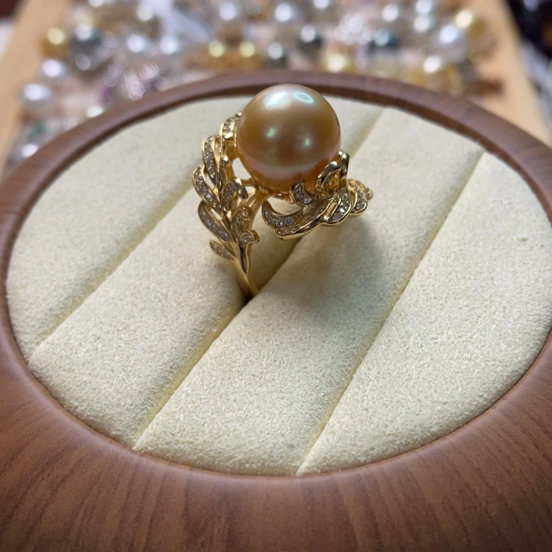 海水珍珠戒圈银S925镶嵌