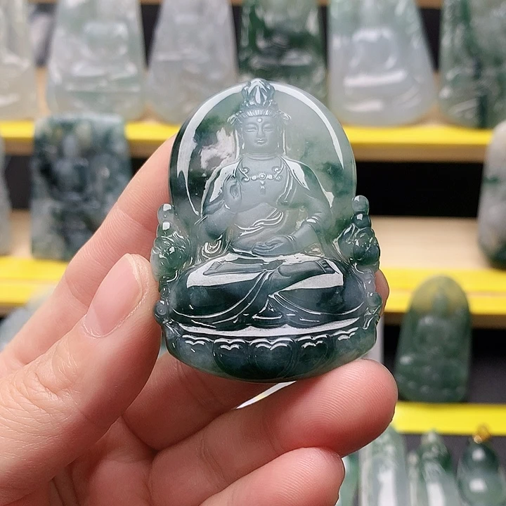 闹***闹翡翠未镶嵌吊坠(不含链)自在观音