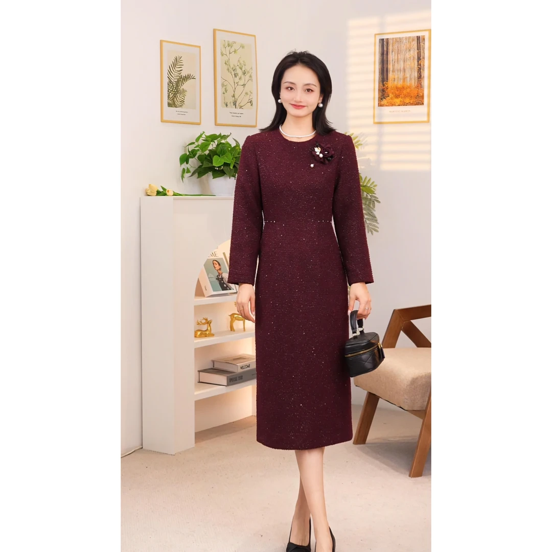 【咔尔丽丝】新品秋冬高端大码显瘦 6767 气质时尚百搭女装连衣裙