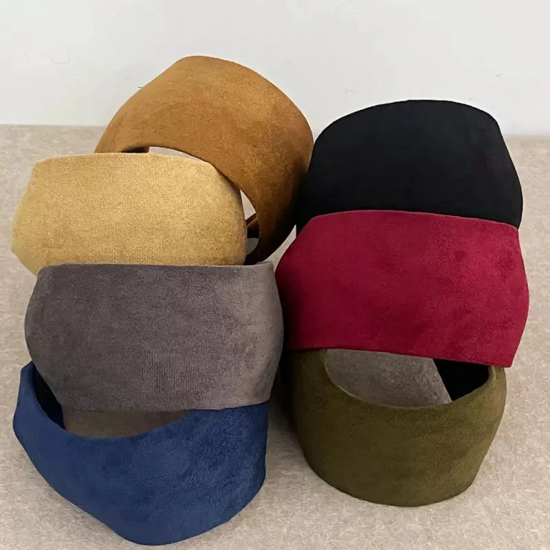 欧尼复古宽边麂皮绒头箍女压发简约百搭日常洗脸防滑发箍头饰女