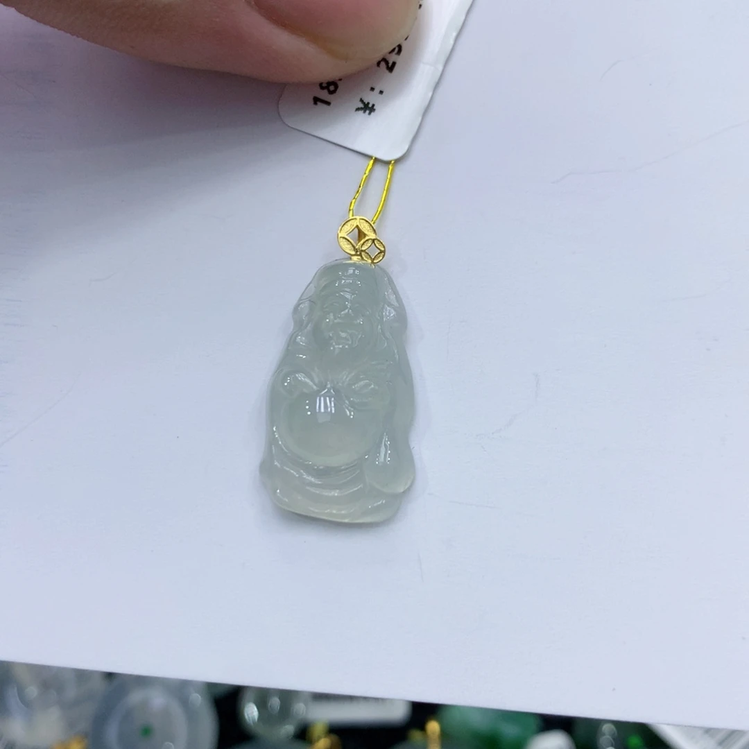 颈饰18K金镶嵌翡翠翡翠