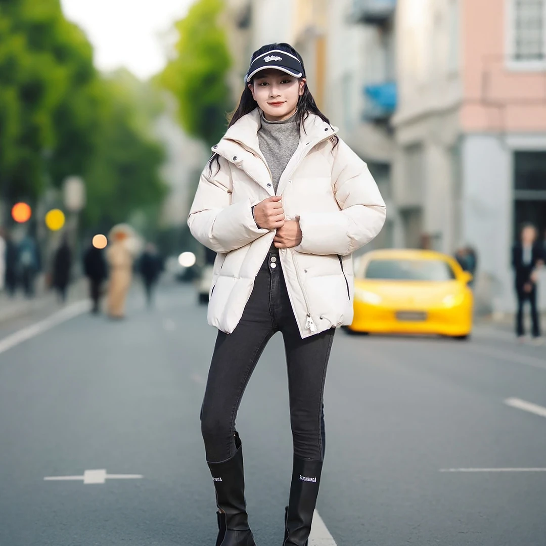 羽绒服女保暖连帽冬女士气质宽松短款百搭零下30度学院风加厚外套
