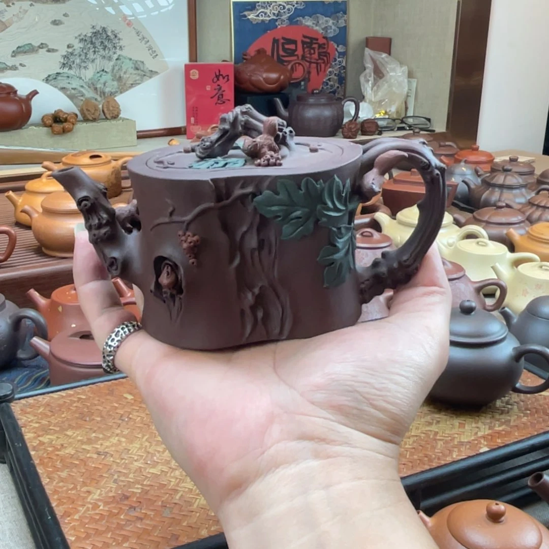 茶壶紫砂z****果保原矿品质手工壶