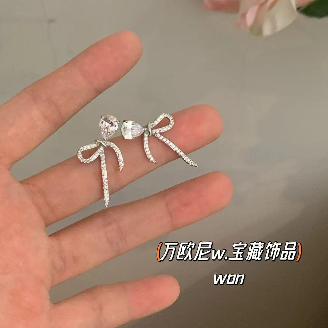 925银合成锆石耳饰 CHANGE x 神仙姐姐耳饰 少女气质弧E088