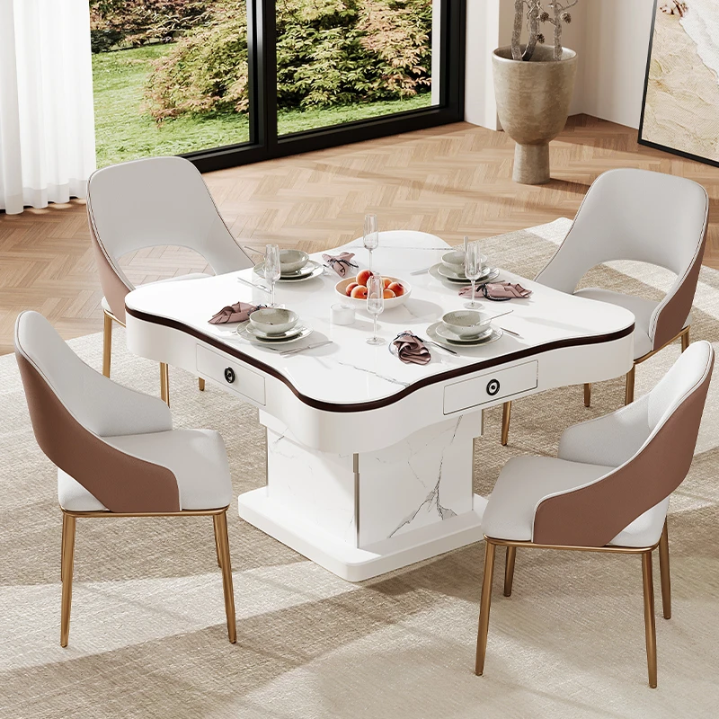 麻雀王【岩板升降茶几】全自动升降茶几家用全自动餐桌麻将机一体机