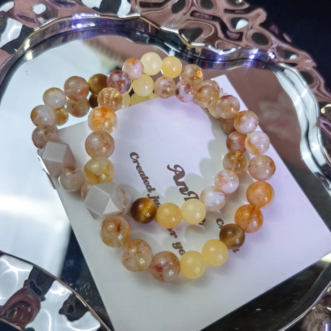 非金属仿水晶手链 天然黄塔晶蜂蜜奶盖多样款式可选