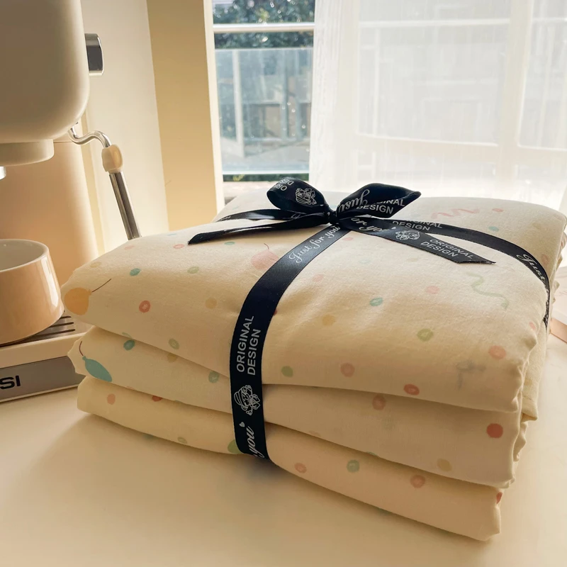 全棉纯棉A类母婴超柔软双层纱可爱双人四件套60支双股单人三件套