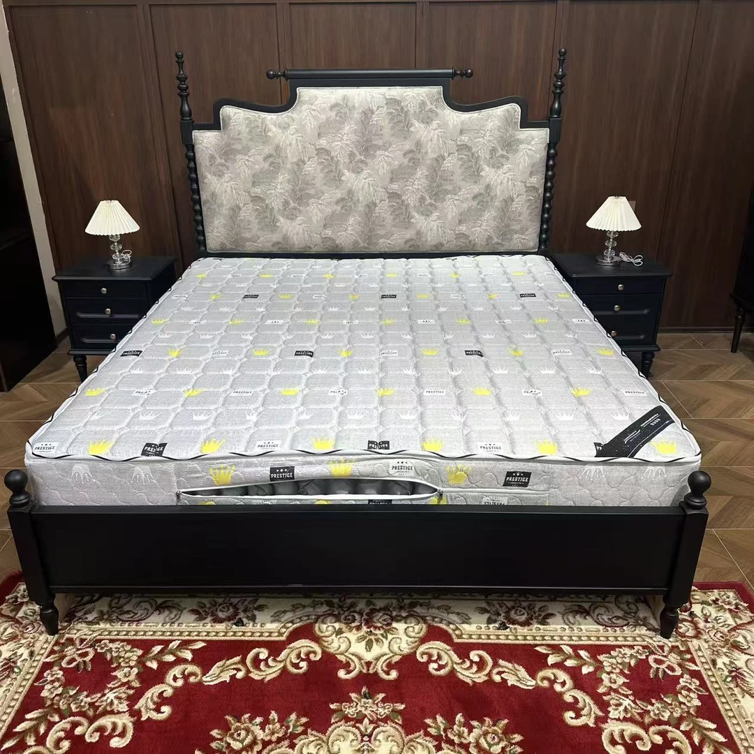 启聚中古风全实木床1.5米美式床双人床1.8米1.5m中古风床婚床家用