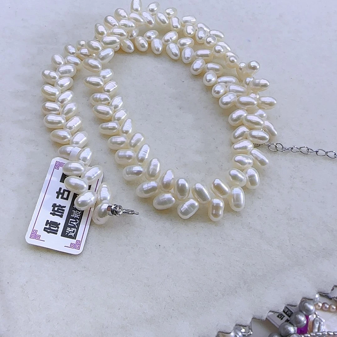 银S925镶嵌项链定制多样性发货发其一229淡水珍❥****